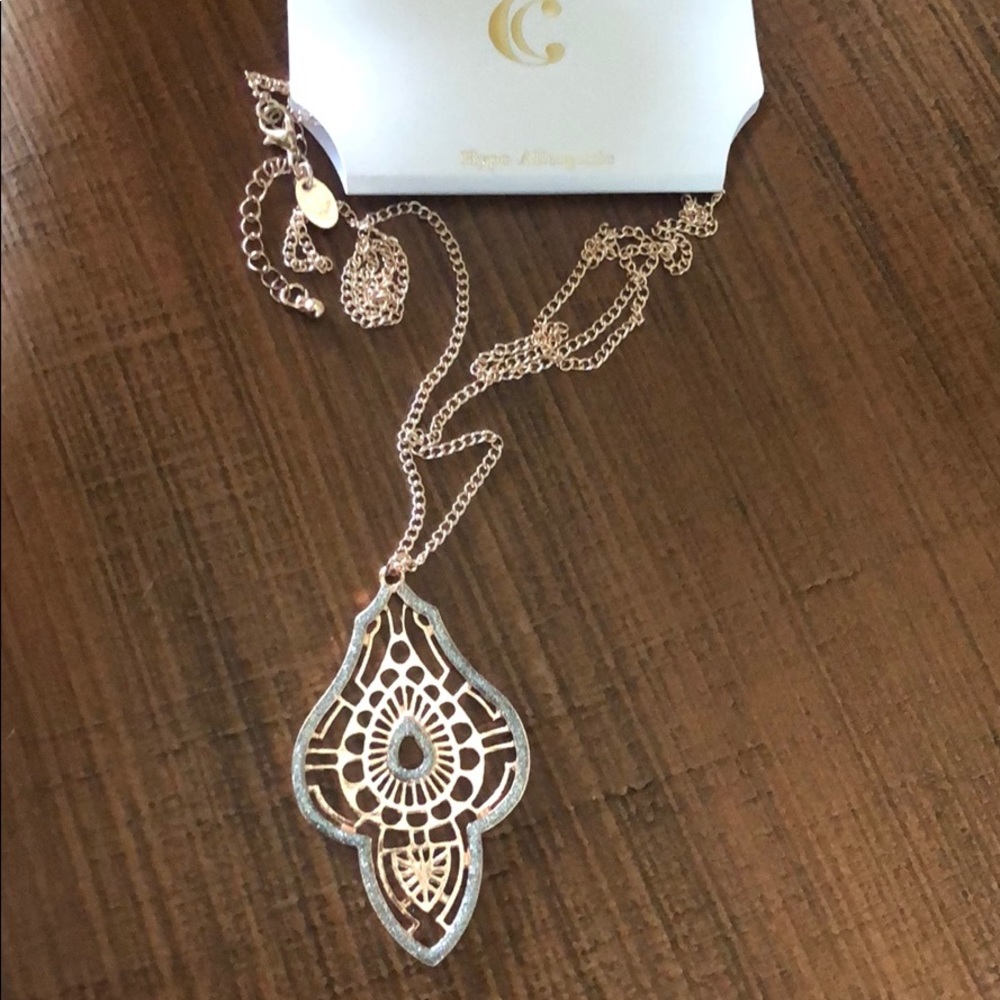 NWT-silver rose gold necklace